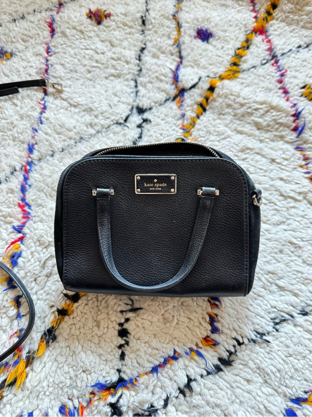 kate spade Black Pebbled Leather Shoulder Bag